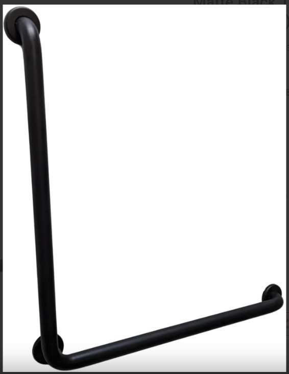 L Shaped Grab Bar Black